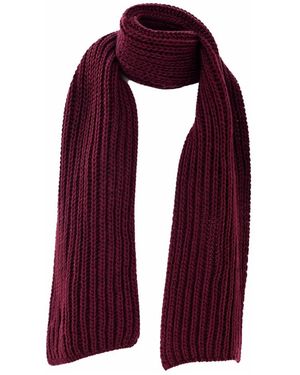Kocca Accessoires ,Rood ,Wol Geribde Wolmix Sjaal - Paars