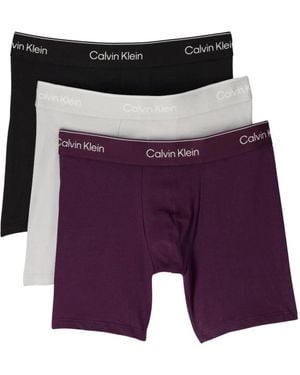 Calvin Klein Ondergoed ,Veelkleurig ,Katoen Icon Cotton Stretch 3 Pack Boxer Briefs - Paars