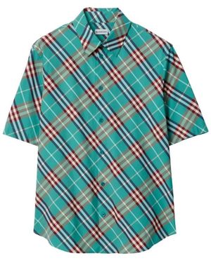 Burberry Short Sleeve Shirts - Blauw