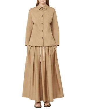 Max Mara Rokken ,Katoen Cotton Poplin Rok - Naturel