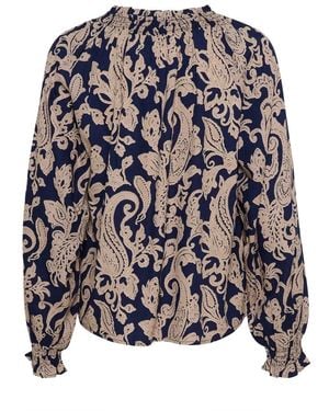 Cream Blouses - Blue