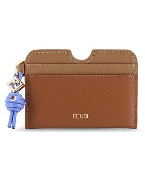 Fendi Card Case Ff Diamonds - Braun