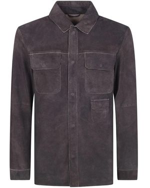 Giorgio Brato Jassen ,Grijs ,Leer Leather Jacket