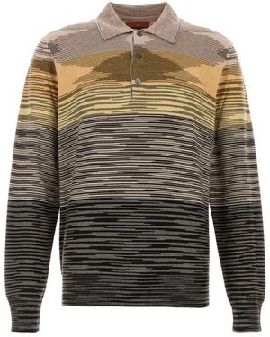 Missoni Besticktes Woll-Poloshirt - Grau