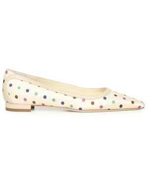 Manolo Blahnik Schoenen ,Leer Ballerina's - Metallic