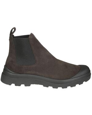 Pànchic Leder knöchelstiefel gummisohle - Schwarz