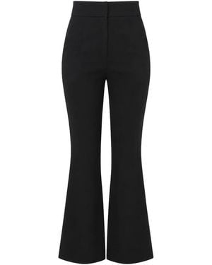 ACTUALEE Elegante Ausgestellte Hose - Schwarz