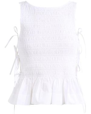 Ganni Sleeveless Tops - White