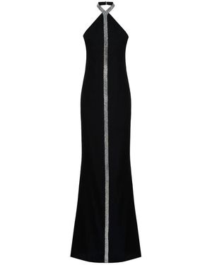 ‎Taller Marmo Kleedjes ,Zwart ,Kristal Halternek Zwart Vloerlengte Jurk