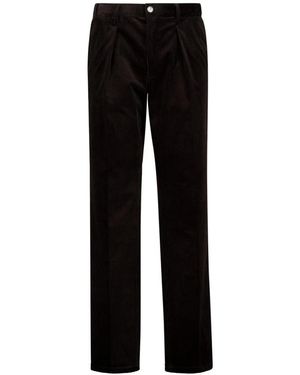 Profuomo Broeken ,Bruin ,Rechte Broek - Zwart