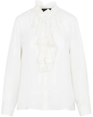 Nili Lotan Lily Blouse Met Ruwe Ruche - Wit