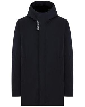 DUNO Mittellanger Bi-Stretch-Technik-Parka Mit Kapuze Und Fidlock-Magnetverschluss - Blau
