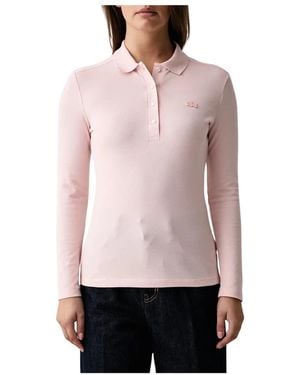 Lacoste Tops ,Roze ,Katoen Slim Fit L.12.D Stretch Mini Piqué Polo