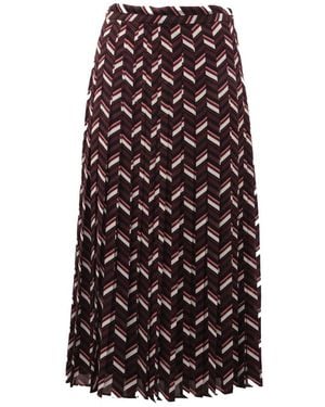 Michael Kors Chevron Georgette Pleated Skirt - Multicolour