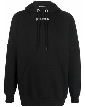 Palm Angels Logo-print hoodie in schwarz und weiß