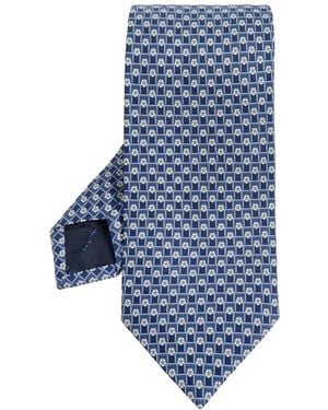 Ferragamo Accessoires ,Blauw ,Torneo Zijden Stropdas