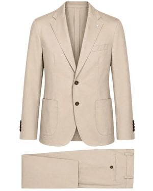 Manuel Ritz Single Breasted Suits - Natural