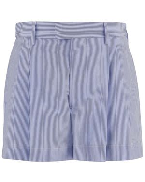 ARMARIUM Korte Broeken ,Blauw ,Katoen Katoenen Shorts Met Gestreepte Print