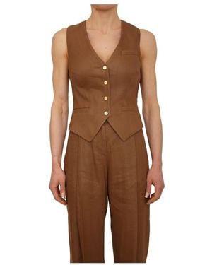 Elisabetta Franchi Waistcoats - Brown