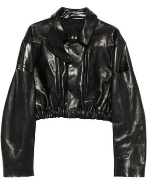 Rick Owens Leather Jackets - Negro