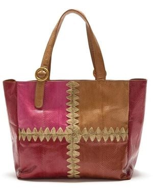 Maliparmi Patchwork Thread Shopping Bag - Rood