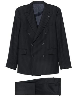 Tagliatore Kostuums ,Blauw ,Wol Double-Breasted Pak - Zwart