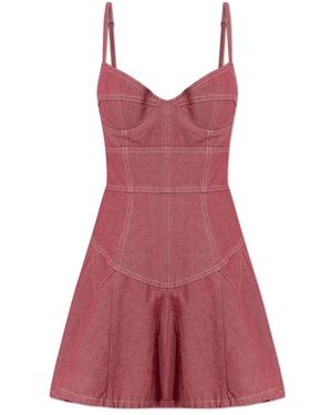 DSquared² Off-The-Shoulder Denim Kleid - Rot