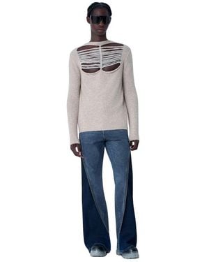 Rick Owens Wollmisch-Strickoberteil - Grau