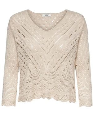 Jacqueline De Yong V-Neck Knitwear - Blanco