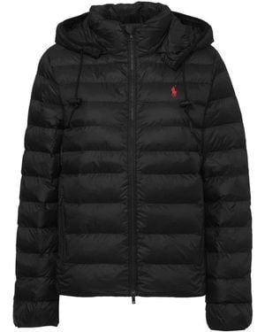 Ralph Lauren Wasserabweisende Packbare Kapuzenjacke - Schwarz