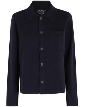 A.P.C. Blauwe Klassieke Cardigan Matti Petit