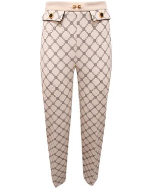 Elisabetta Franchi Cropped Trousers - Natural