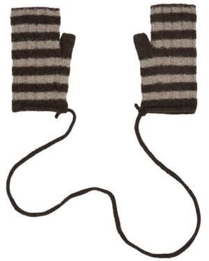 Rus Fingerlose Strickhandschuhe - Schwarz