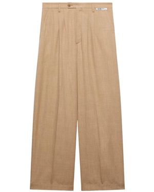 Gcds Oversized Wool Cropped Hosen - Natur