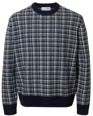 SELECTED Rundhals-Strickware - Blau