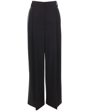 Brunello Cucinelli Zwarte Wool Stretch Palazzo Broek