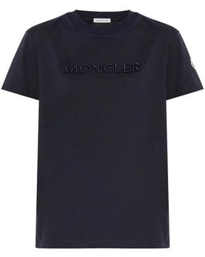 Moncler T-Shirt With Logo - Blue