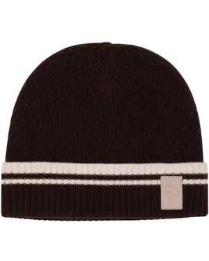 Eleventy Accessoires ,Bruin ,Set Muts En Sjaal Met Logo - Zwart
