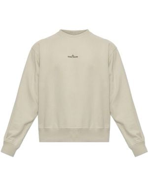 Stone Island Hoodies & Sweatvesten ,Katoen Sweatshirt Met Logo - Wit