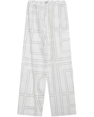 TOTEME Broeken ,Veelkleurig ,Katoen Monogram Broek - Wit