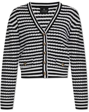 Anine Bing Truien & Vesten ,Zwart ,Wol Wollen Cardigan 'Gwen'