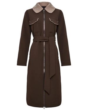 CESARE GASPARI Gürtel langer tel mit shearling-kragen - Braun