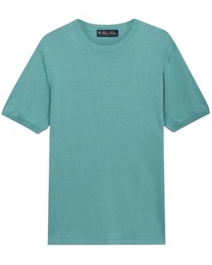 Brooks Brothers Tops ,Blauw ,Katoen Gegemerceerd Katoenen T-Shirt