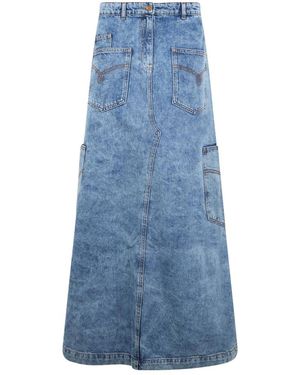 Moschino Rokken ,Blauw ,Denim Lange Denim Rok