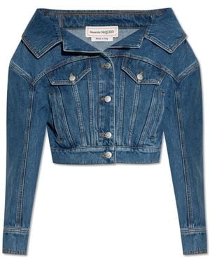 McQueen Cotton Denim Jacket - Blue