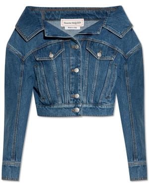 McQueen Cotton Denim Jacket - Blue