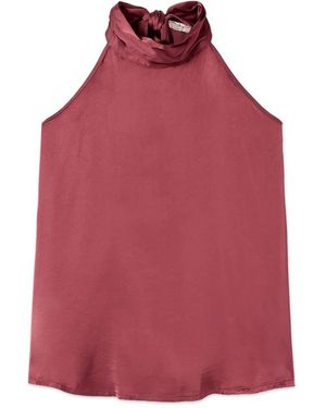 Oltre Neckholder-Top Aus Viskosesatin - Rot