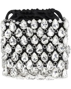 Self-Portrait Crystal Chainmail Mini Bag - Zwart