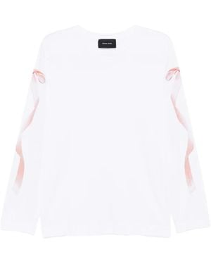 Simone Rocha Schleifenmuster Langarm T-Shirt - Weiß