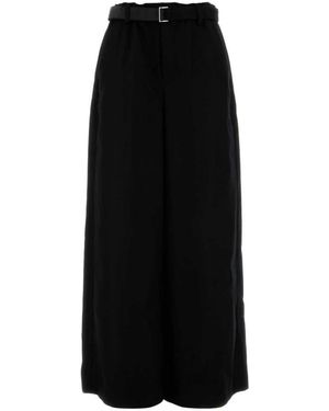 Sacai Broeken ,Zwart ,Wol Wool Melton Pants